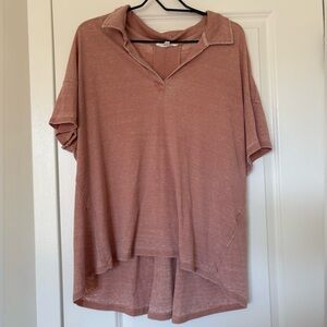 Jane + Delancey Salmon Oversized Top